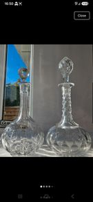 Pair of Victorian Cut Crystal Shaft and Globe Decanters | Original Numbered Stoppers