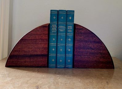 Art deco teak bookends