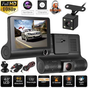 Dual Lens 1080P HD Car DVR 4 Inch Rear view Video Dash Cam Recorder Camera Gsensor