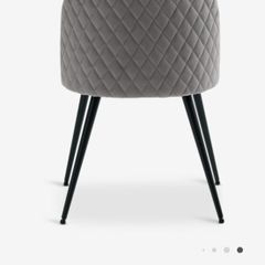 velvet grey/black padded chair
