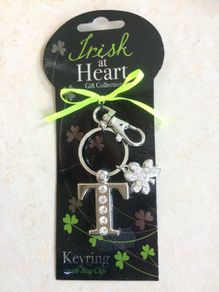 Name Initial Keyring with Bag Clip
