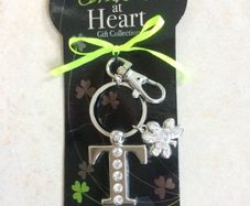 Name Initial Keyring with Bag Clip