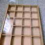 Storage display wooden shadow boxes x 2 with toughened glass sliding top adjustable compartments each has  24 sections and each one is 56cm x 38cm x 5.5cm solid wood great for display storage retail crafting jewellery hobbies Collection in Kinsale area Image 3