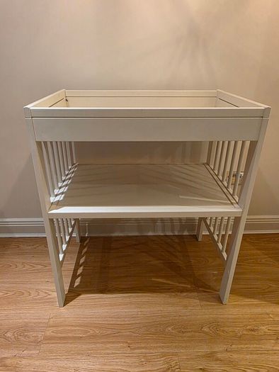 sleigh-style  baby crib and changing table