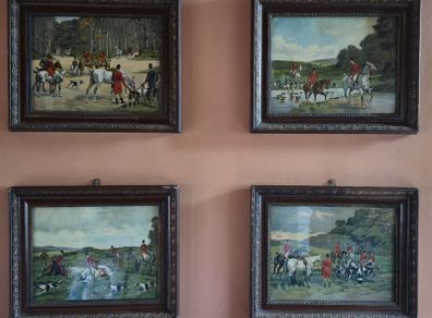 4 x Charles-Fernand de Condamy Fox Hunt Prints