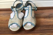 Firetrap Ladies Cream Leather High Heel Sandal Size 3