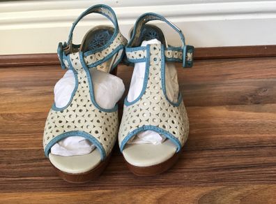 Firetrap Ladies Cream Leather High Heel Sandal Size 3