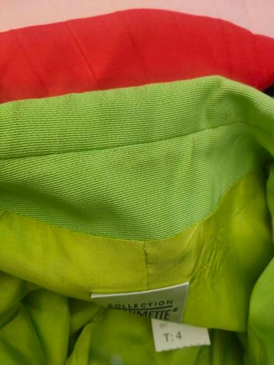 French lime green blazer  with white bow size M/L Postage included