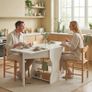 Folding Dining Table for 4 People with Shelf, Wood, 160x60x75 cm, White Image 3