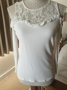 Lipsy cream cold shoulder top uk10