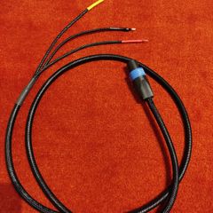 Cable to subwoofer REL with speakon high level.