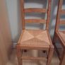 4 Antiqued rush seat French SOLID OAK kitchen chairs Image 4