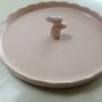 Pink plate with bunny rabbit raised rim Image 2