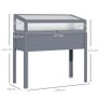 2-IN-1 Raised Garden Bed with Cold Frame Greenhouse, Elevated Garden Box with Openable Top for Flowers, Vegetables, Plants, Grey Image 3