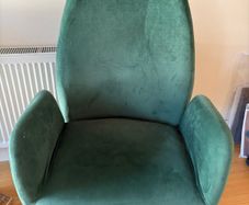 Green Velvet Swivel Desk Arm Chair