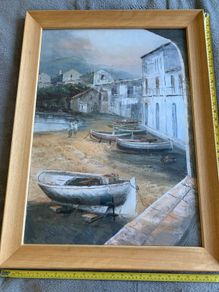 Wooden picture frame with the glass