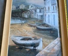 Wooden picture frame with the glass