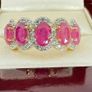 Silver Harry Ivens Designer Ring   925 Gold Plated Silver  Natural Zambian Rubies  White Zircons Image 9