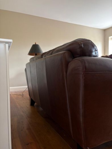 Luxury brown leather sofa set - 3 seater, 2 seater& Armchair.