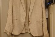 jacket  massimo dutti oatmeal /beige linen jacket 12