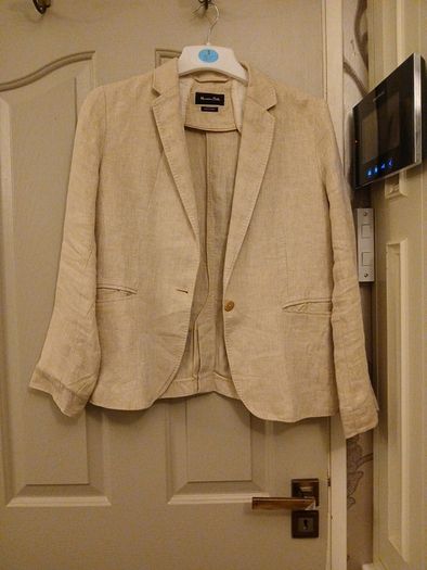 jacket  massimo dutti oatmeal /beige linen jacket 12