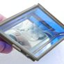 Vintage blue and clear etched flowers Brass trinket box , glass jewelry box Image 2