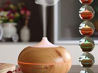 main image for ad Ultrasonic Essential Oil Aroma Diffuser Mist Humidifier 7 Colors LED Light Timer + 1 Oil
