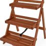Solid Acacia Wood Flower Stand Plant Stand Flower Stairs Plant Stairs Flower Shelf Flower Bench Garden Shelf 3 Levels Image 2