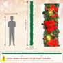 FREE SHIPPING 9FT Christmas Garland Decorations, 2.7M Wreath Garlands Decorations Xmas for Fireplaces Stairs, Christmas Garlands with Lights, Red Flower and Red Ball, Holiday, Wedding Party Decoration Image 2