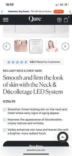 Qure skincare red light neck and chest mask