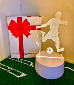 3D Footballer LED Illusion Lamp - Plug In Power