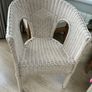 Wicker chair, cushion & matching storage chest Image 2