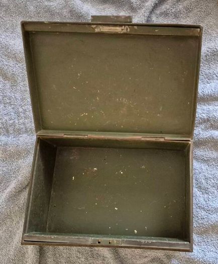 Vintage metal deed box.