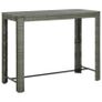 7 Piece Outdoor Bar Set with Armrest Poly Rattan Grey Image 8