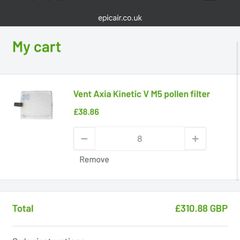 Vent Axia V M5 Pollen Filters x 8