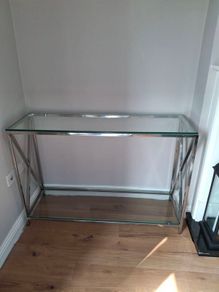 Glass console table
