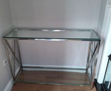 Glass console table