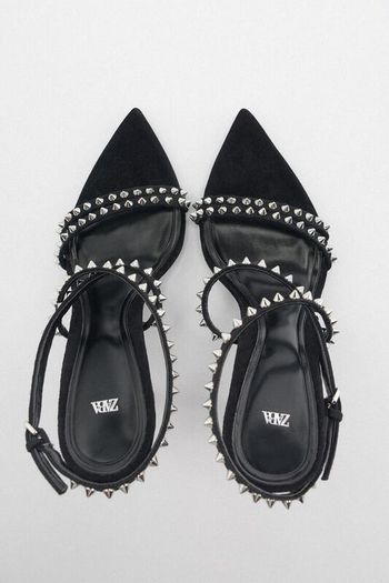 Zara Studded Velvet Sandals