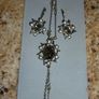 Necklace Pendant Earring Set.  Vintage chain & ear rings Image 6
