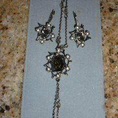 Necklace Pendant Earring Set.  Vintage chain & ear rings