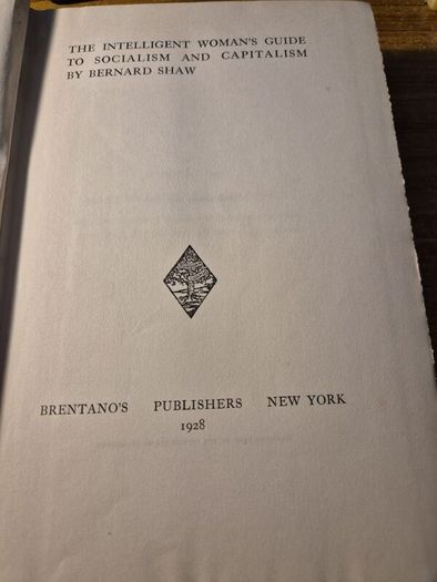 1928 First Edition Bernard Shaw The Intelligent Woman's Guide to Socialism and Capitalism