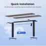 Electric Standing Desk, 160 x 60 cm Height Adjustable Sit Stand Desks with Splice Board and Memory Smart Pannel, Home Office Desk, Brown Image 2