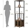 Bar Cabinet with Glass Holder, 4 Tier Liquor Wine Cabinet with Metal Mesh Doors, Buffet Cabinet Wine Rack Cabinet with Anti-tip Kit for Home Coffee Bar Liquor and Wine Storage Image 3