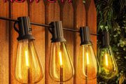 NEW SALE | 60FT Outdoor LED String Lights, ST38 Garden String Lights Mains Powered,Waterproof LED Outdoor Festoon Lights, 30 1 Bulbs 2700K Outside Patio String Lights for Decor Cafe Party Wedding