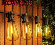 NEW SALE | 60FT Outdoor LED String Lights, ST38 Garden String Lights Mains Powered,Waterproof LED Outdoor Festoon Lights, 30 1 Bulbs 2700K Outside Patio String Lights for Decor Cafe Party Wedding