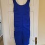 Blue ruched fitted dress Image 7
