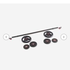 Weight Training 20 kg 1.30 m 28 mm Partly Recycled Cast Iron Bar and Weights Set