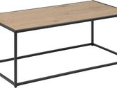Martin Rectangular Coffee Table, 50 x 100 x 40 cm, Brown Oak-Effect Top/Black Metal Frame