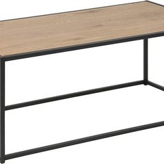 Martin Rectangular Coffee Table, 50 x 100 x 40 cm, Brown Oak-Effect Top/Black Metal Frame