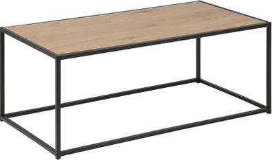 Martin Rectangular Coffee Table, 50 x 100 x 40 cm, Brown Oak-Effect Top/Black Metal Frame